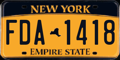 NY license plate FDA1418