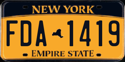 NY license plate FDA1419