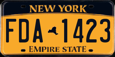 NY license plate FDA1423