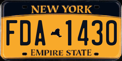 NY license plate FDA1430