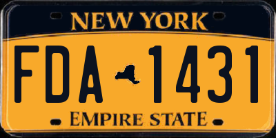 NY license plate FDA1431
