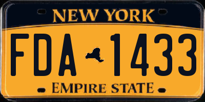 NY license plate FDA1433