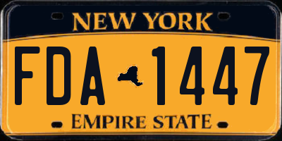 NY license plate FDA1447