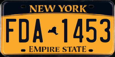 NY license plate FDA1453