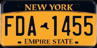 NY license plate FDA1455