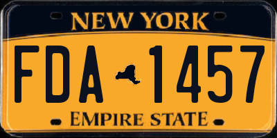 NY license plate FDA1457
