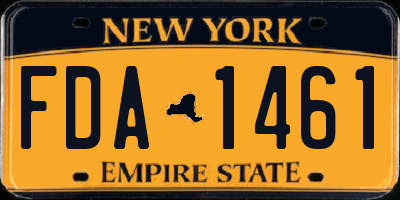 NY license plate FDA1461