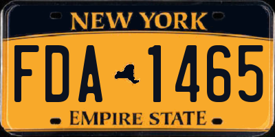 NY license plate FDA1465