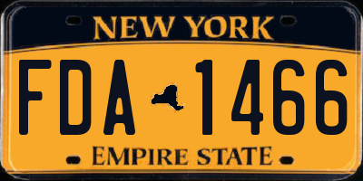 NY license plate FDA1466