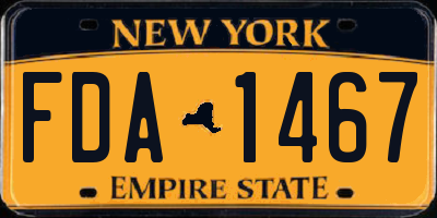 NY license plate FDA1467