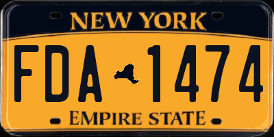 NY license plate FDA1474