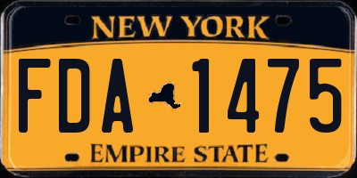 NY license plate FDA1475