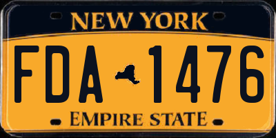 NY license plate FDA1476