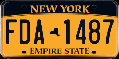 NY license plate FDA1487