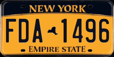NY license plate FDA1496