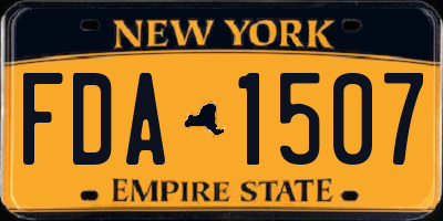 NY license plate FDA1507
