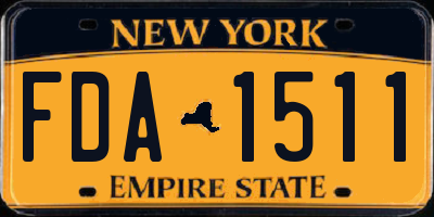 NY license plate FDA1511