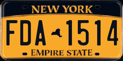 NY license plate FDA1514