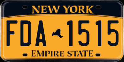 NY license plate FDA1515