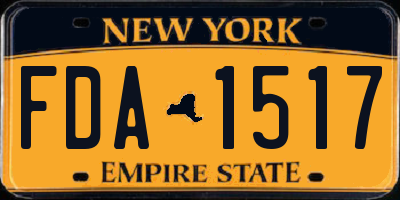 NY license plate FDA1517