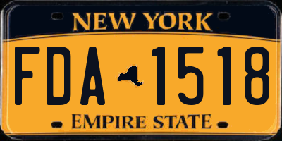 NY license plate FDA1518