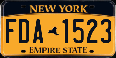 NY license plate FDA1523