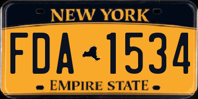 NY license plate FDA1534