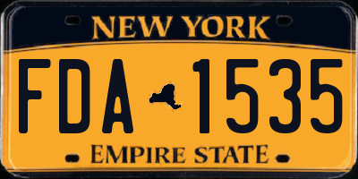 NY license plate FDA1535