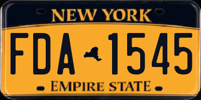 NY license plate FDA1545