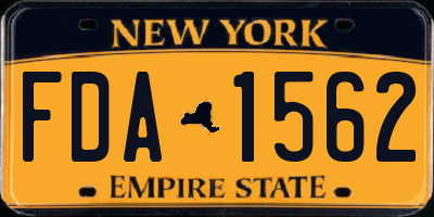 NY license plate FDA1562