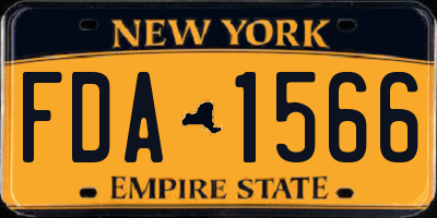 NY license plate FDA1566