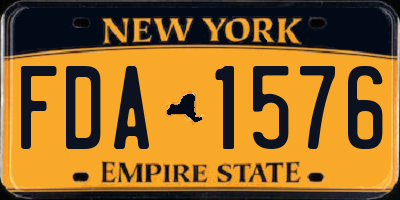 NY license plate FDA1576