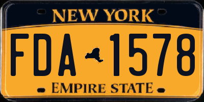 NY license plate FDA1578