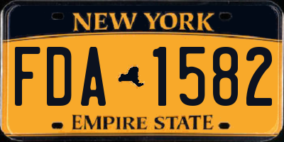 NY license plate FDA1582