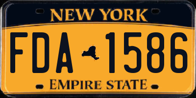 NY license plate FDA1586