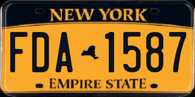 NY license plate FDA1587