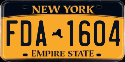 NY license plate FDA1604