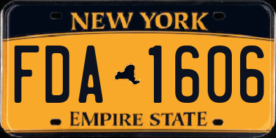 NY license plate FDA1606