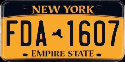 NY license plate FDA1607