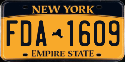 NY license plate FDA1609