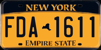 NY license plate FDA1611