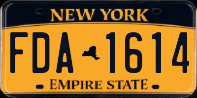 NY license plate FDA1614