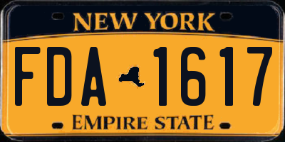 NY license plate FDA1617