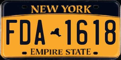 NY license plate FDA1618