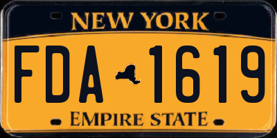 NY license plate FDA1619