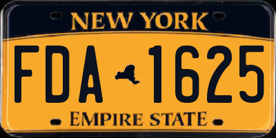 NY license plate FDA1625
