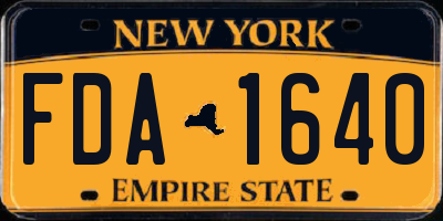 NY license plate FDA1640