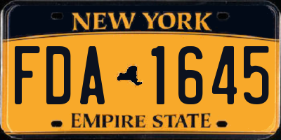 NY license plate FDA1645