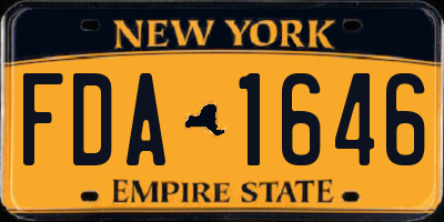 NY license plate FDA1646