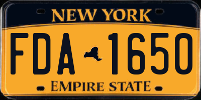 NY license plate FDA1650